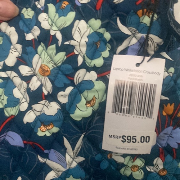 🆕💙Vera Bradley Laptop Workstation Crossbody “Floral Bursts” - Picture 7 of 9